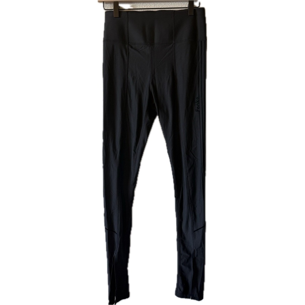 Fanka Black Compression Body Scupt Full Length Front Split Pants Size M (4-6)